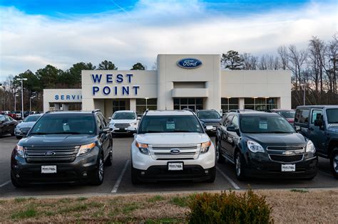West point ford - Richmond Ford West. 10751 W Broad St Glen Allen, VA 23060. Browse cars and read independent reviews from West Point Ford in West Point, VA. Click here to find the …